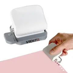 VIDITA - Anilladora Perforadora 6 Agujero Espirales Metal Blanca