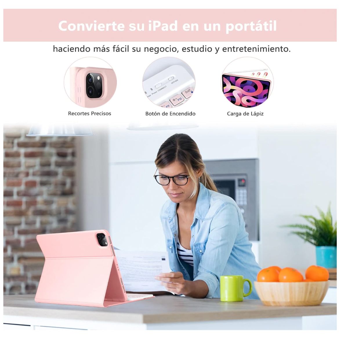 JOIGO - Funda Con Teclado Español Para iPad Air 11 M4 2026 Lila