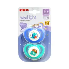 PIGEON - Chupete Odontológico Mini Light Talla M 2 Un (Azul-Verde)