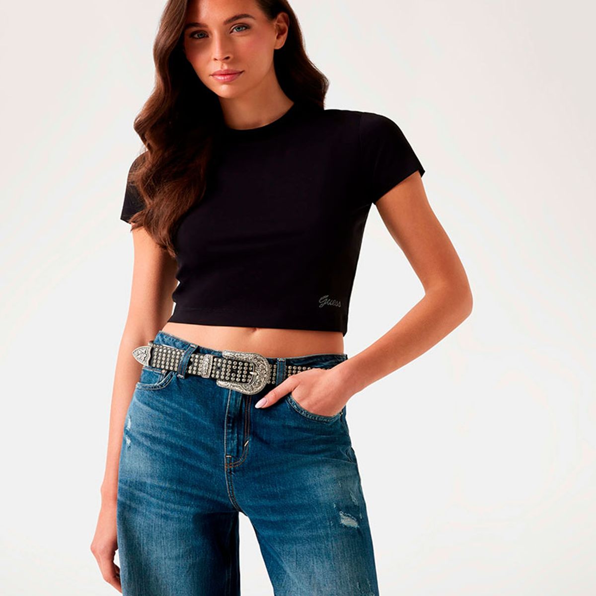 GUESS - Polera Ss Basic Mini Logo Tee