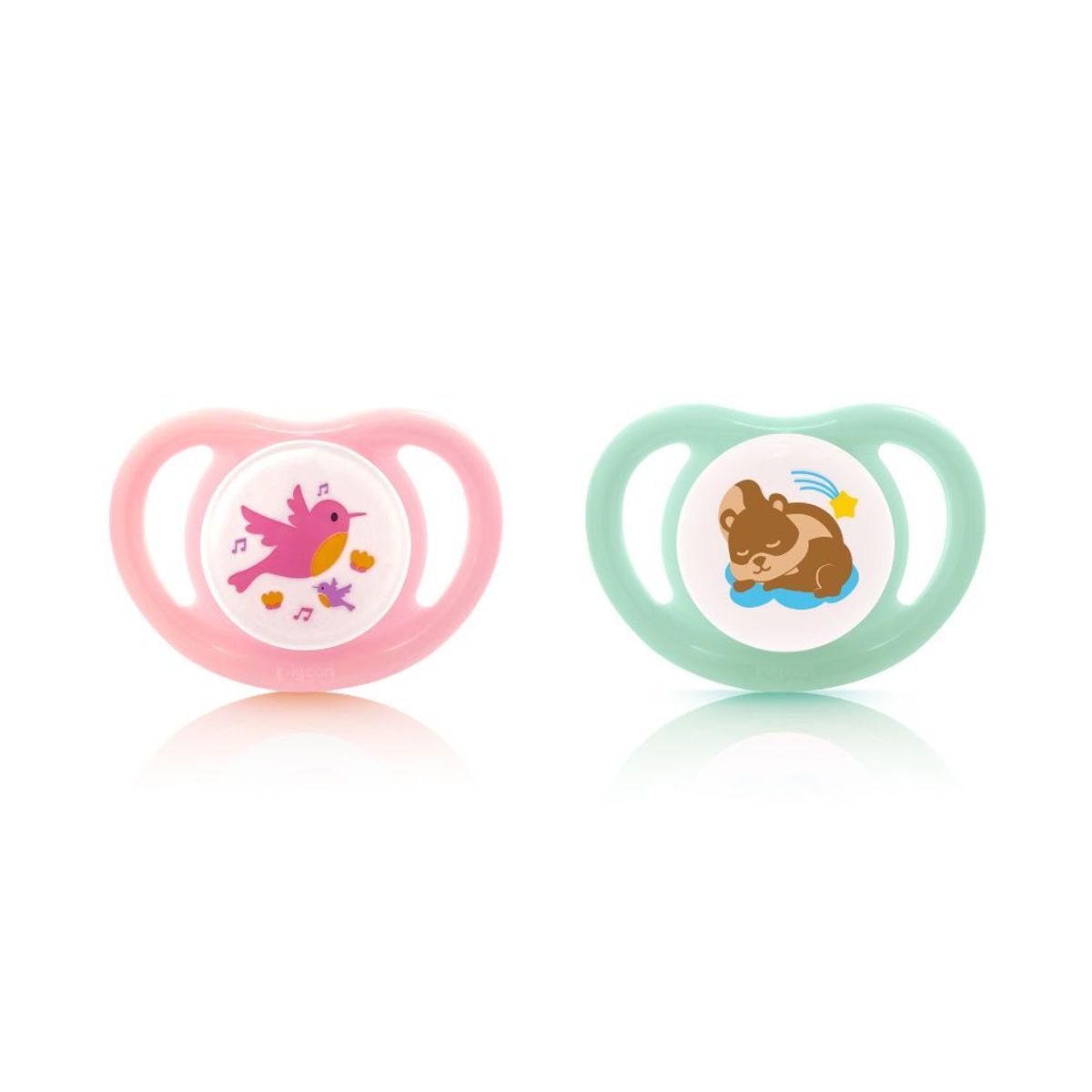 PIGEON - Chupete Odontológico Mini Light Talla S 2 Un Rosa-Verde