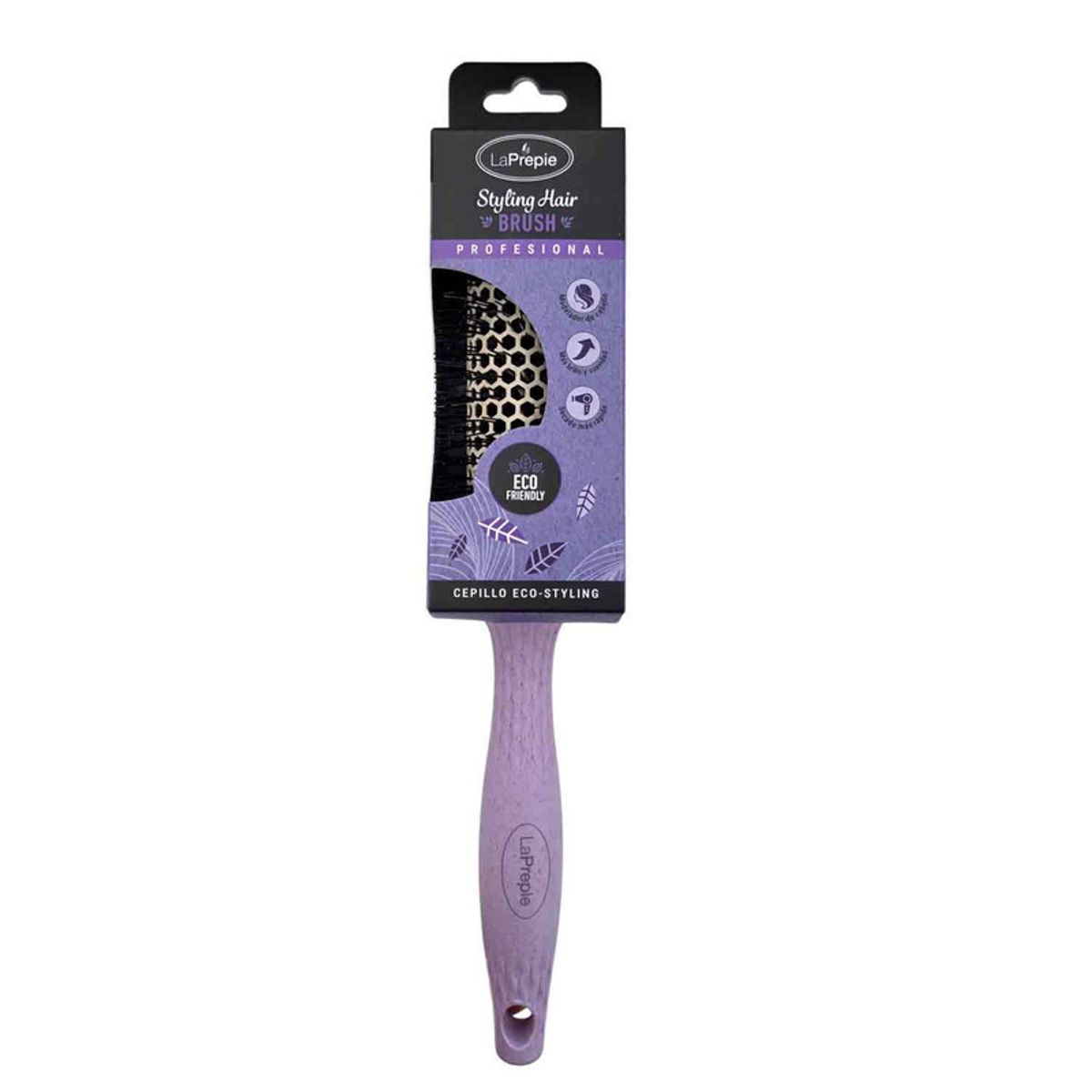LA PREPIE - Cepillo Pelo termico brushing alisado 32 mm color Violeta