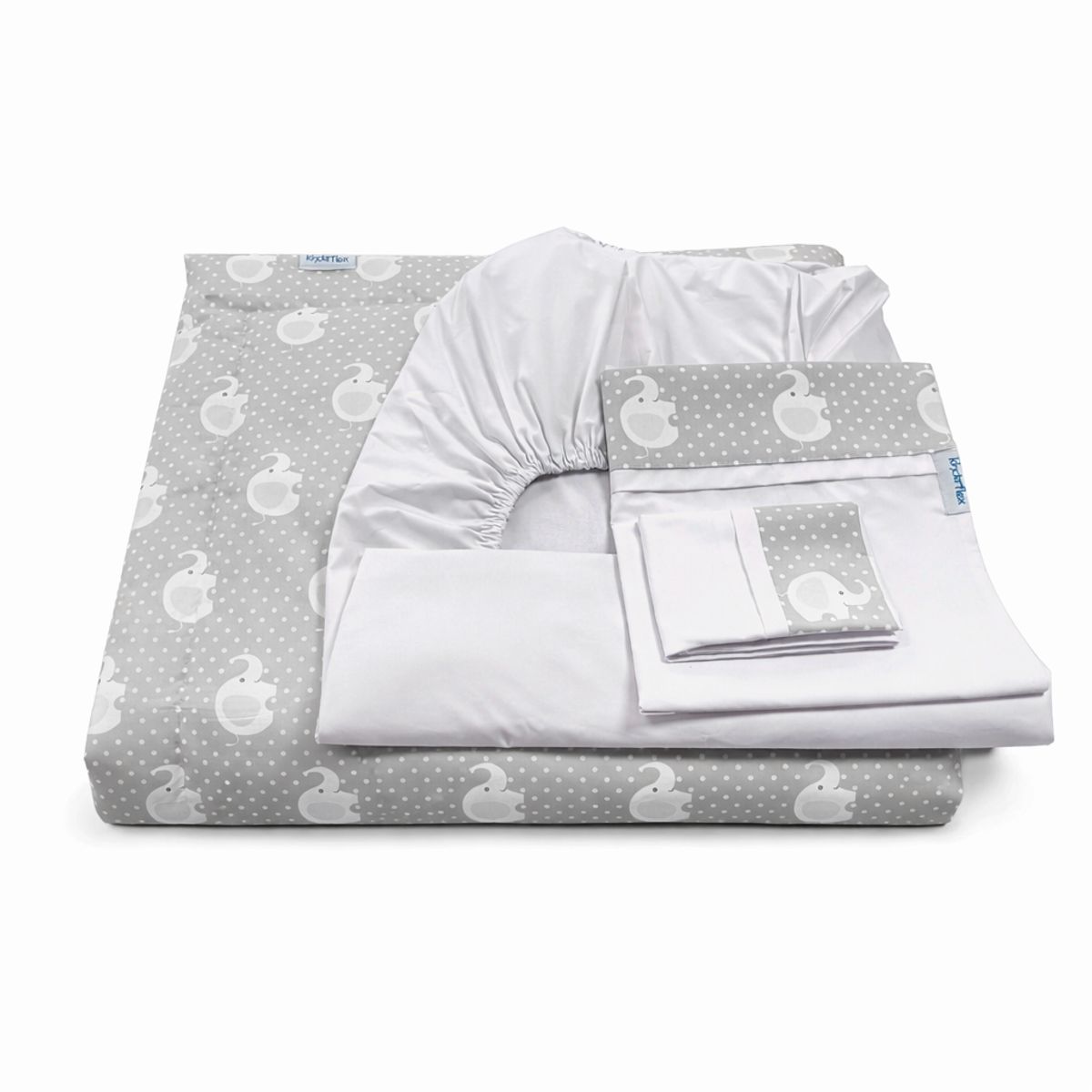 KINDERFLEX - Set Cuna Colecho 100% Algodón Elephant