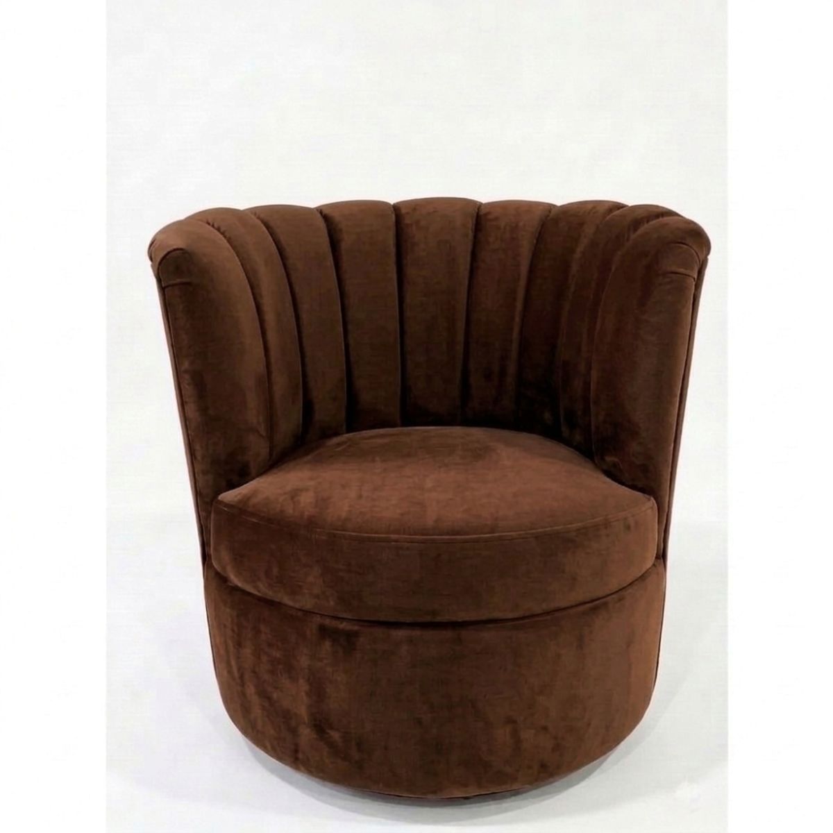 MUEBLES NEW - SITIAL FLOR GIRATORIO CHOCOLATE FELPA.
