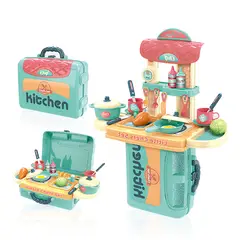 OEM - Cocina de Juguete Rolin con Maletin 3en1 Azul Rolin