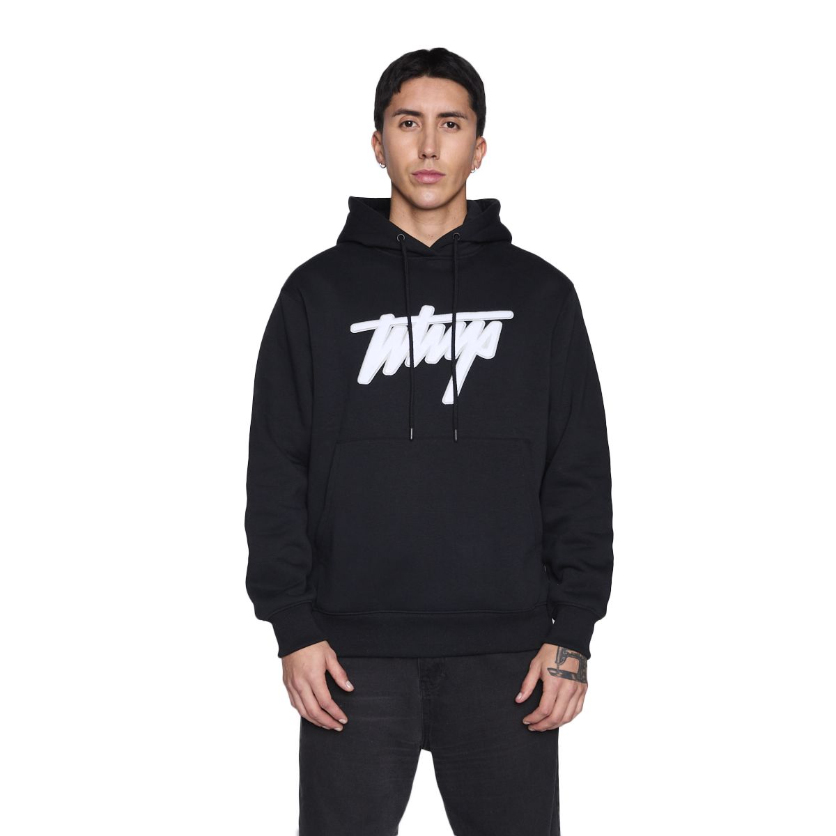 GENERICO - Polerón Whatup Hoodie Black White v26