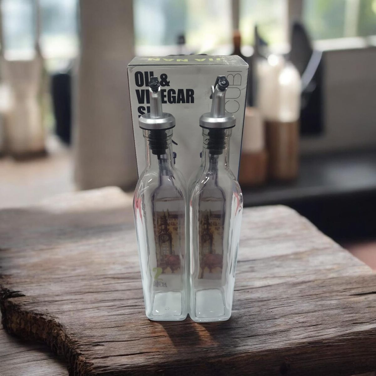 OEM - Set 2 Botellas Dispensador Aceite Salsa Vinagre Soya 500 Ml