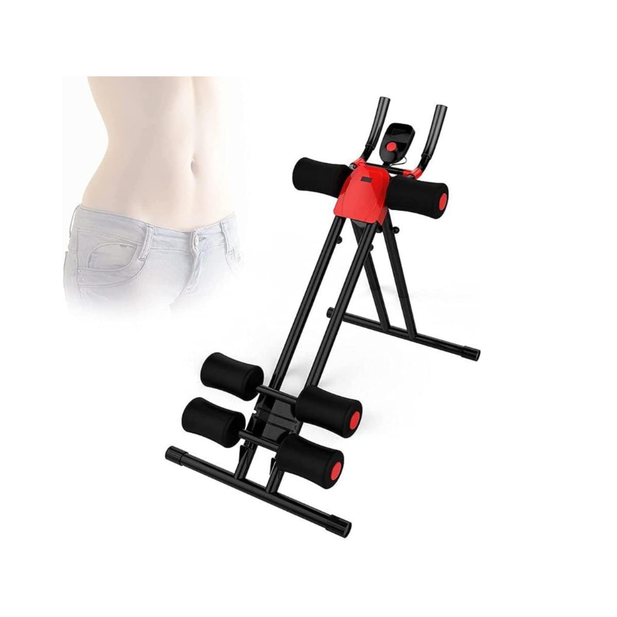 GENERICO - Maquina de Ejercicios Abdominales Ab Vertical Five Reforzada Plegable Negro Shaper