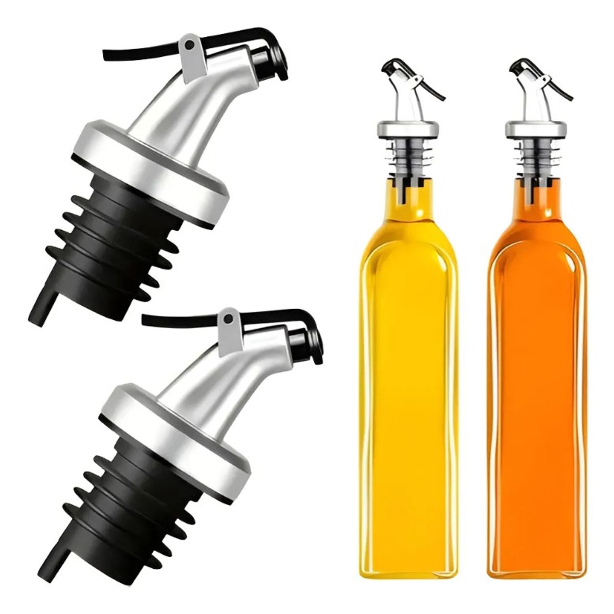 GENERICO - Set 2 Botellas Dispensador Aceite Salsa Vinagre Soya 500 Ml