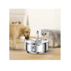 GENERICO - Bebedero Automático Gatos Perros Fuente Agua 3.2l Inox Redondo
