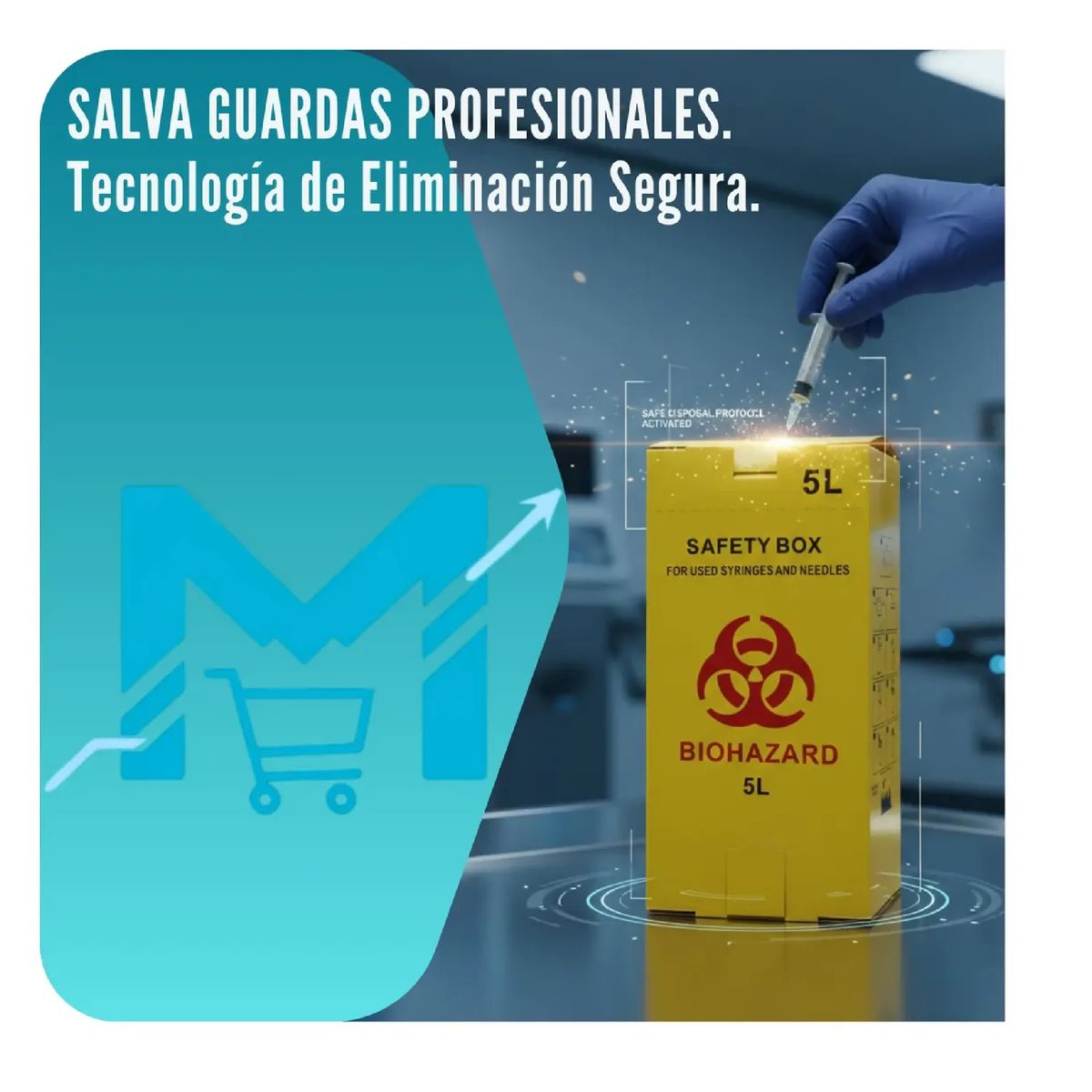 GENERICO - Caja Seguridad Biohazard 5 Litros Desecho Agujas Y Jeringas