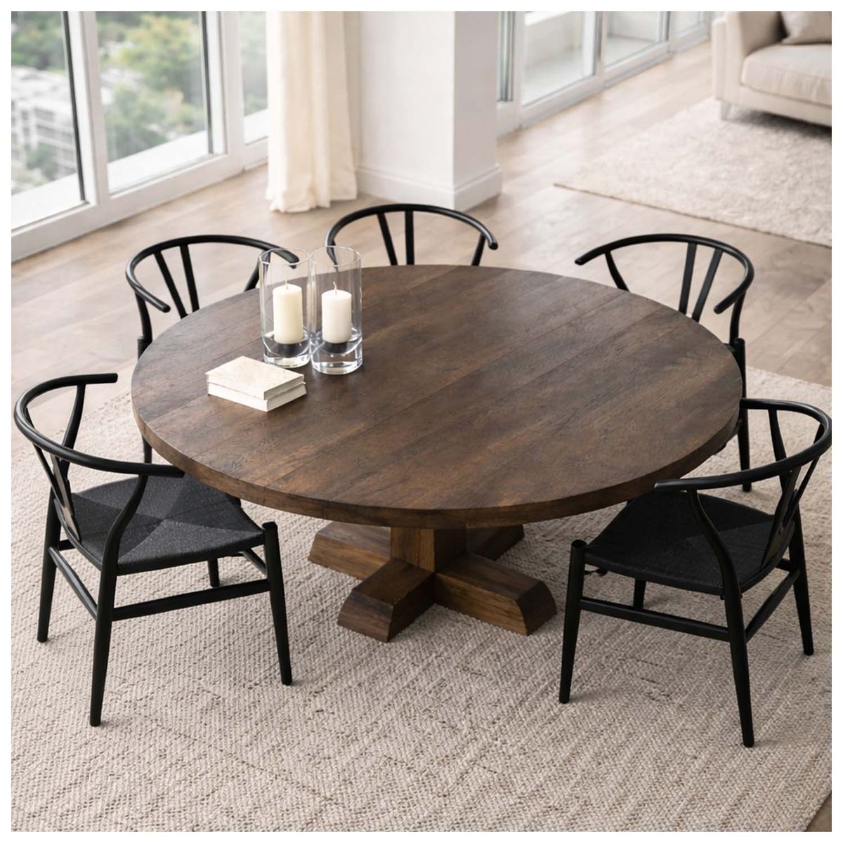 NOVAHUS - Silla de Comedor Wishbone Negro