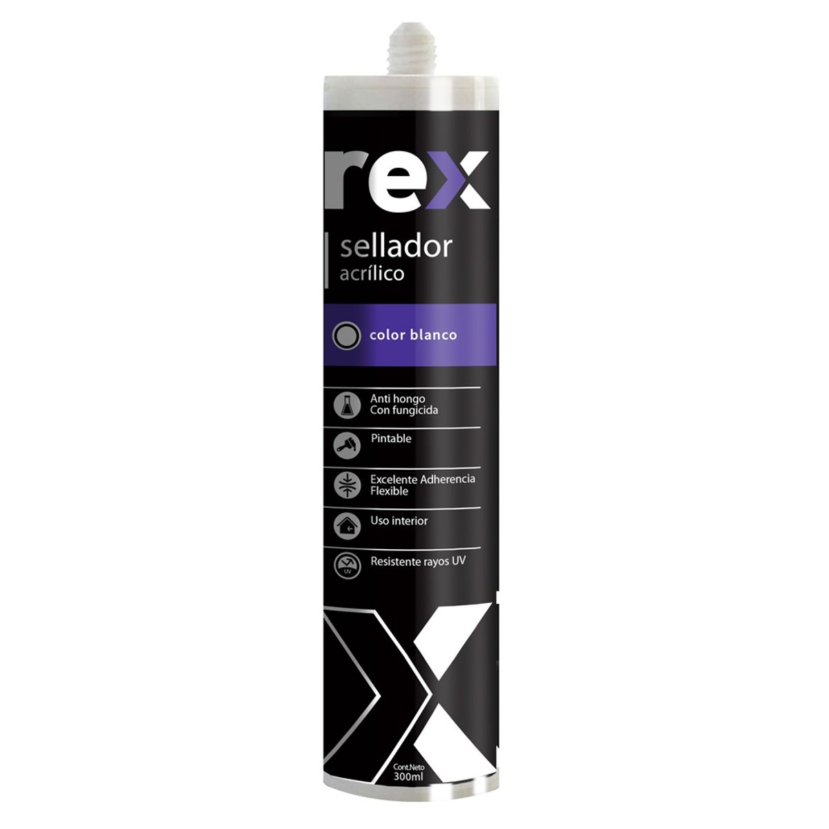 GENERICO - Pack 6 Sellante Rex Acrílico Pintable 300ml