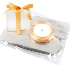 GENERICO - Cajas Regalo Plastico 50u + Lazo Cinta Souvenirs Dulces 7cm
