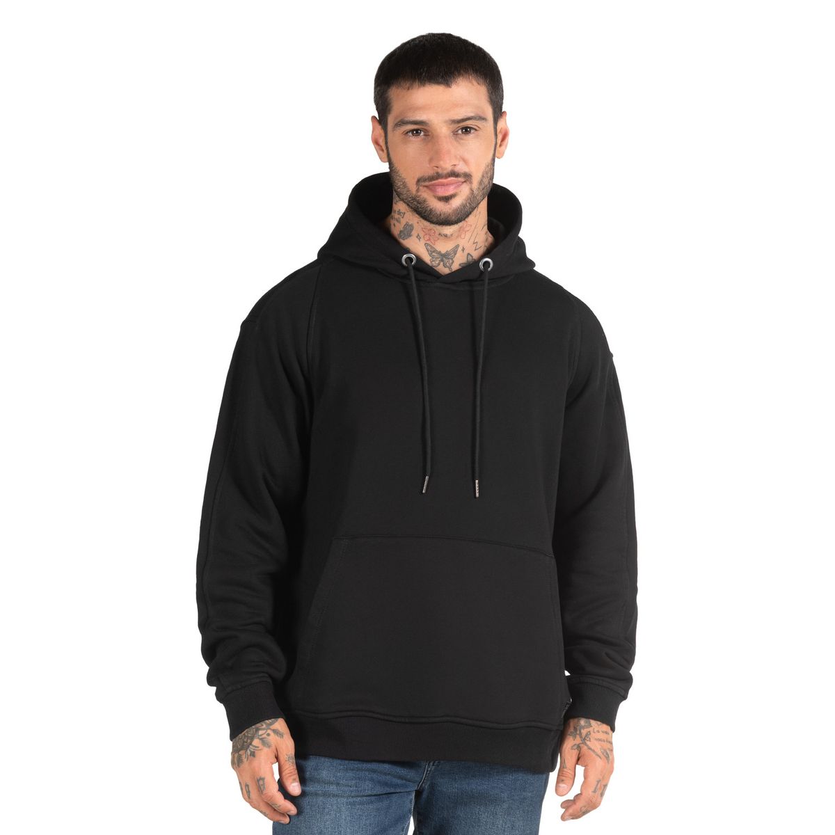 PANAMA JACK - Polerón Hombre Hoodie Canguro Negro Panama Jack