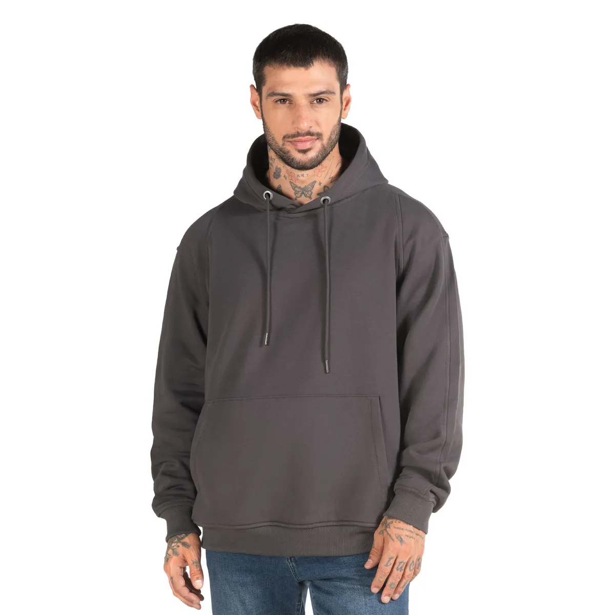 PANAMA JACK - Polerón Hombre Hoodie Canguro Gris Panama Jack