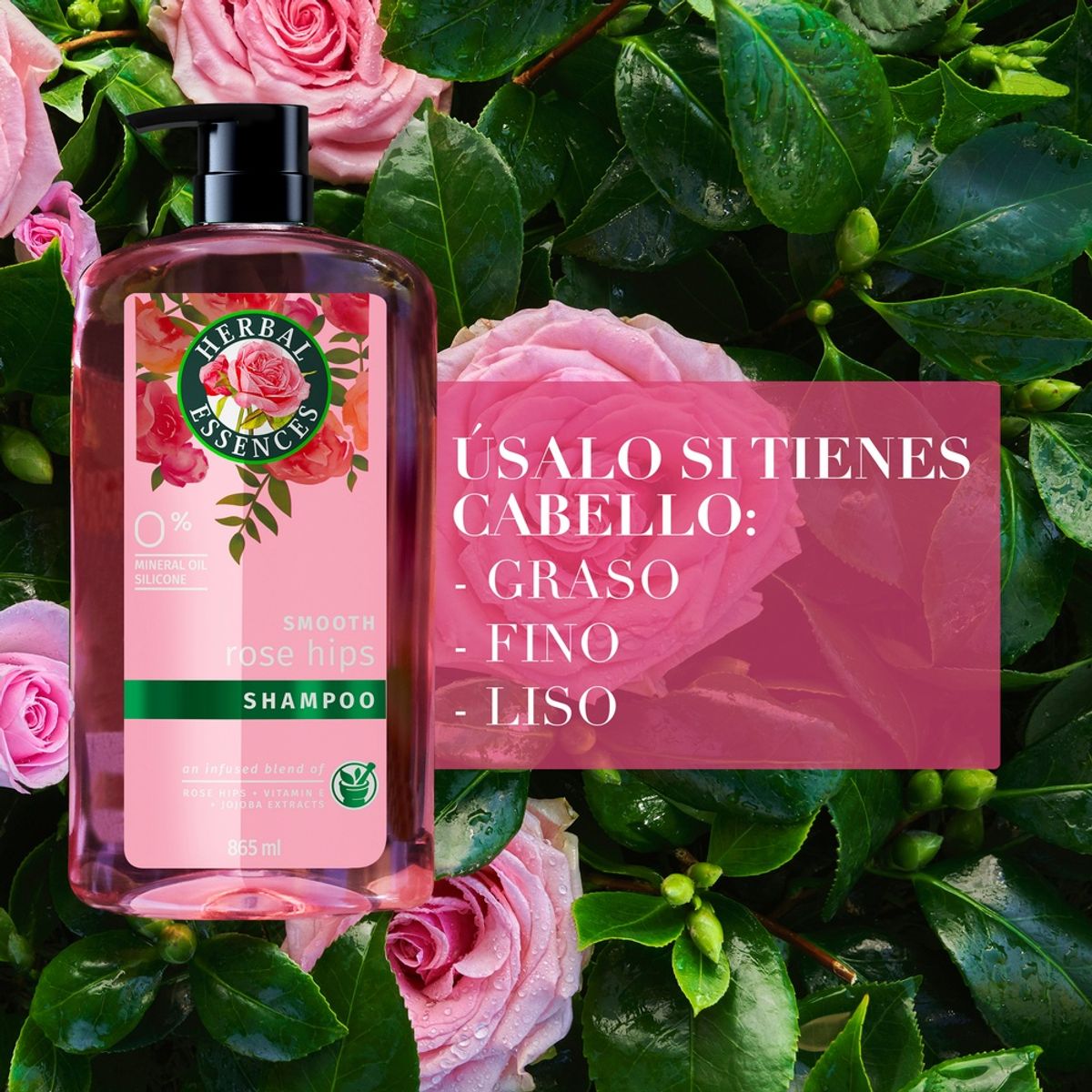 HERBAL ESSENCES - Shampoo Herbal Essences Suavidad Rosa Mosqueta 865 ml