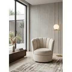 MUEBLES NEW - SITIAL FLOR GIRATORIO CRUDO FELPA.