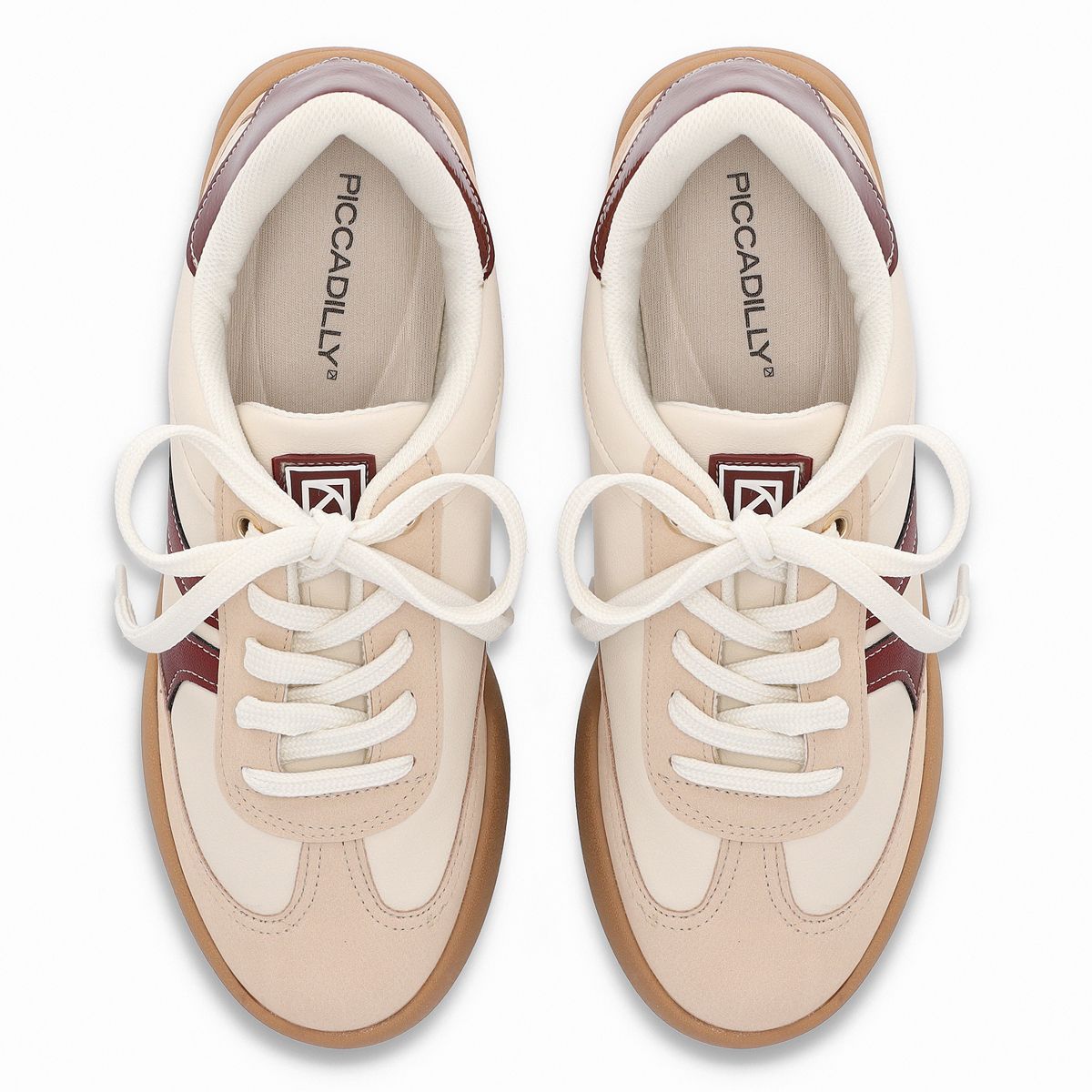 PICCADILLY - Zapatilla Mujer Beige/Burdeo Caroline Piccadilly