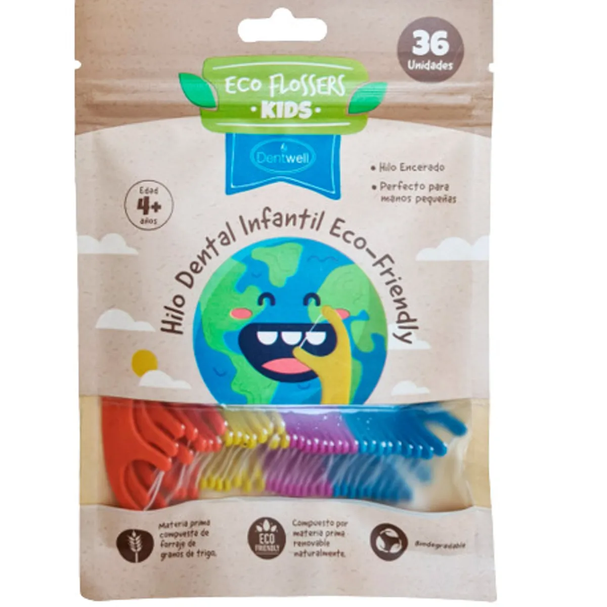 DENTWELL - Hilo Dental Infantil Ecológico Dentwell 36 Uds.