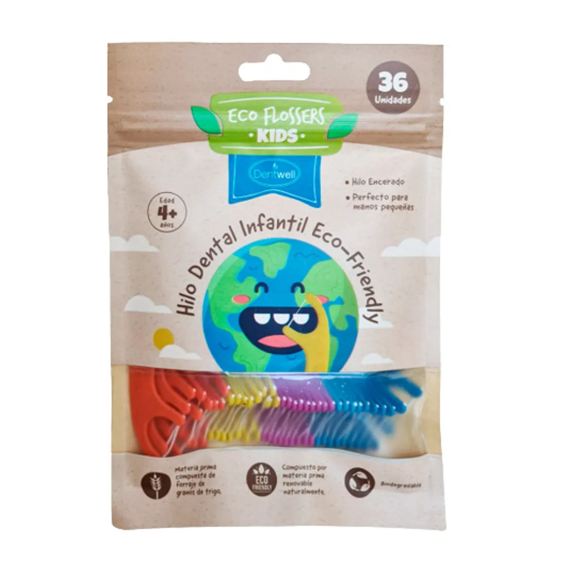 DENTWELL - Hilo Dental Infantil Ecológico Dentwell 36 Uds.