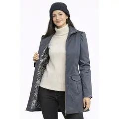 MAGENTA WOMAN - Trench Mujer Cierre Acero