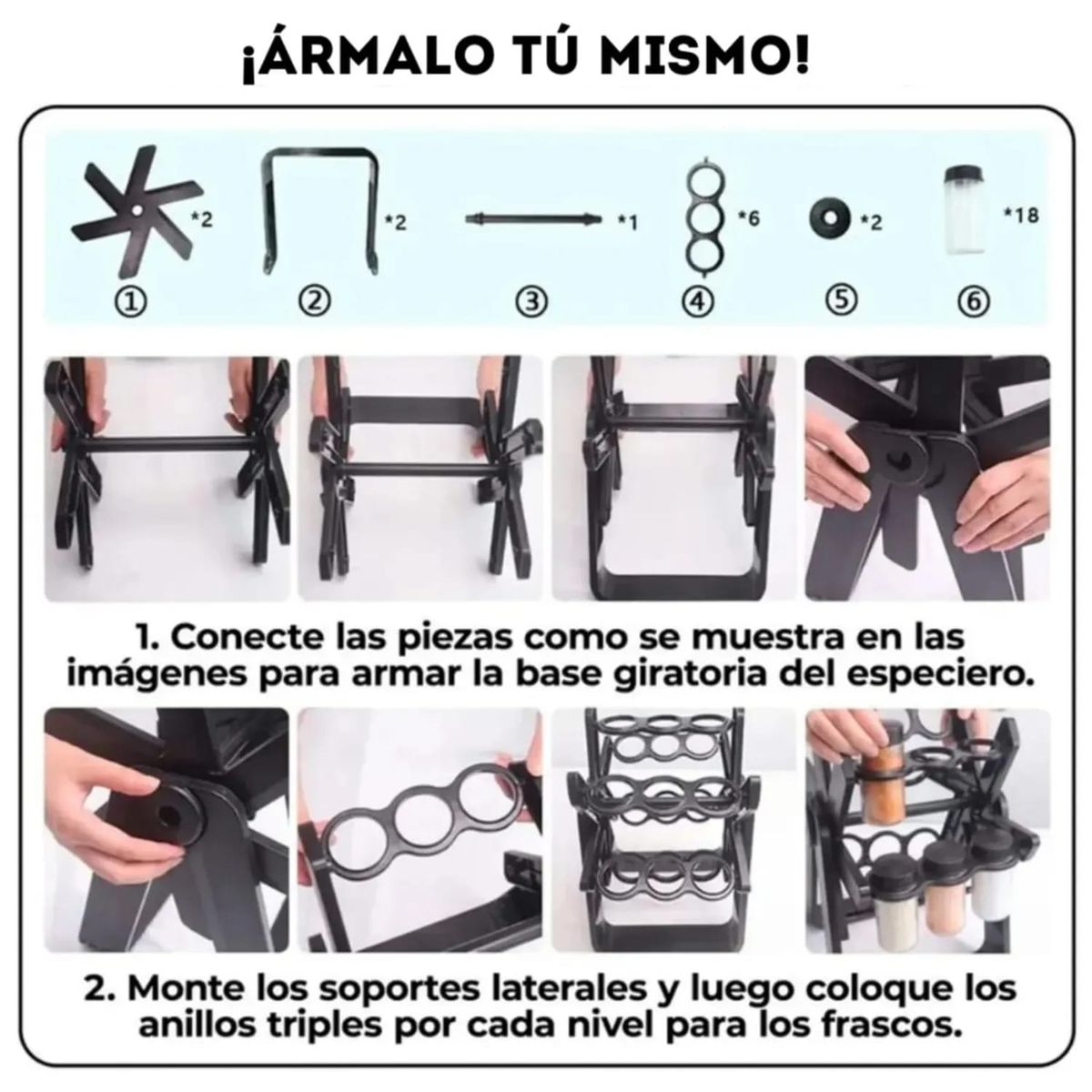 MOVI - ORGANIZADOR DE COSMETICOS Y ALIÑOS- FRASCOS DE VIDRIO
