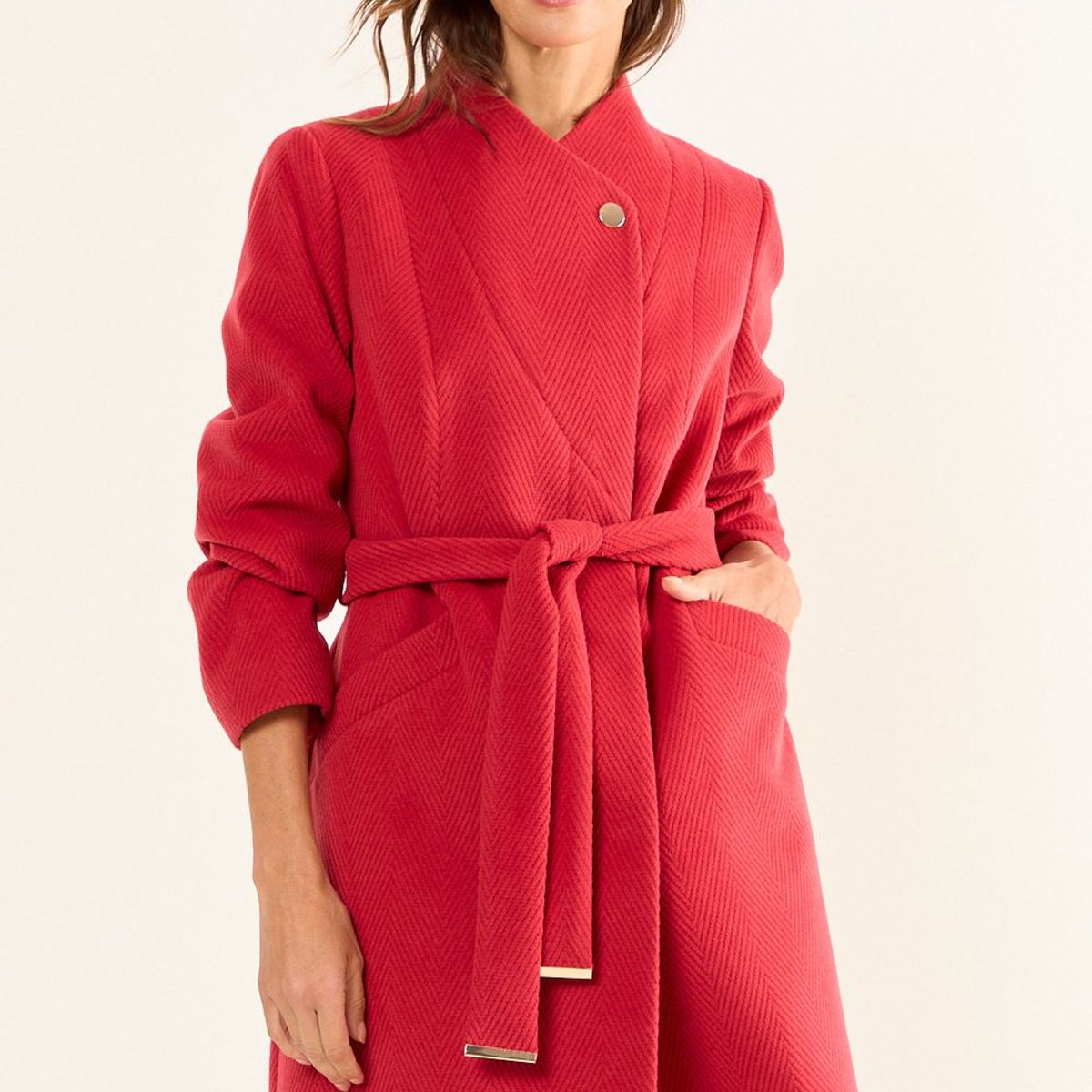 MA GRIFFE - Chaqueton Cruzado Mujer Rojo Magriffe