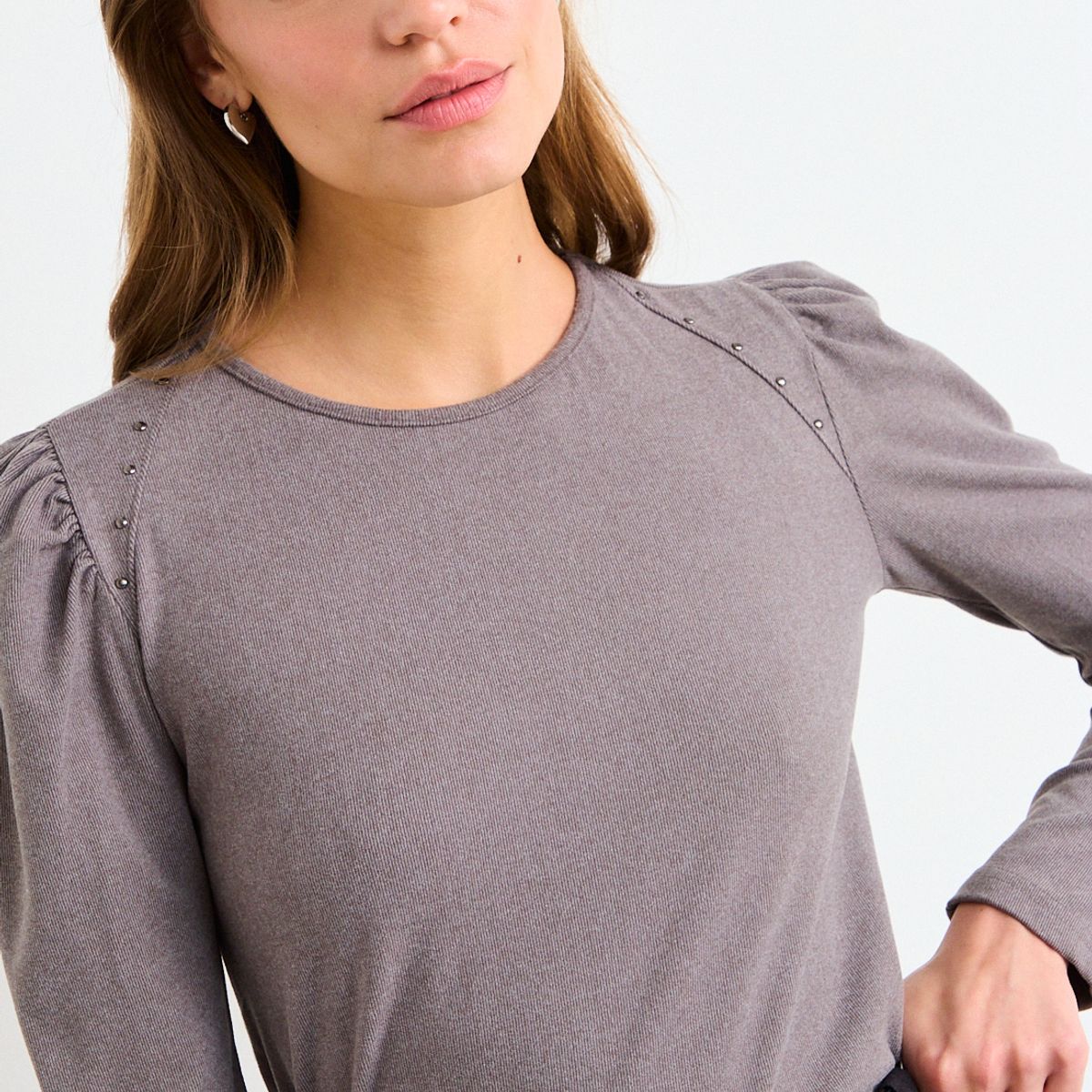 IO - Polera Lisa Mujer Gris Io