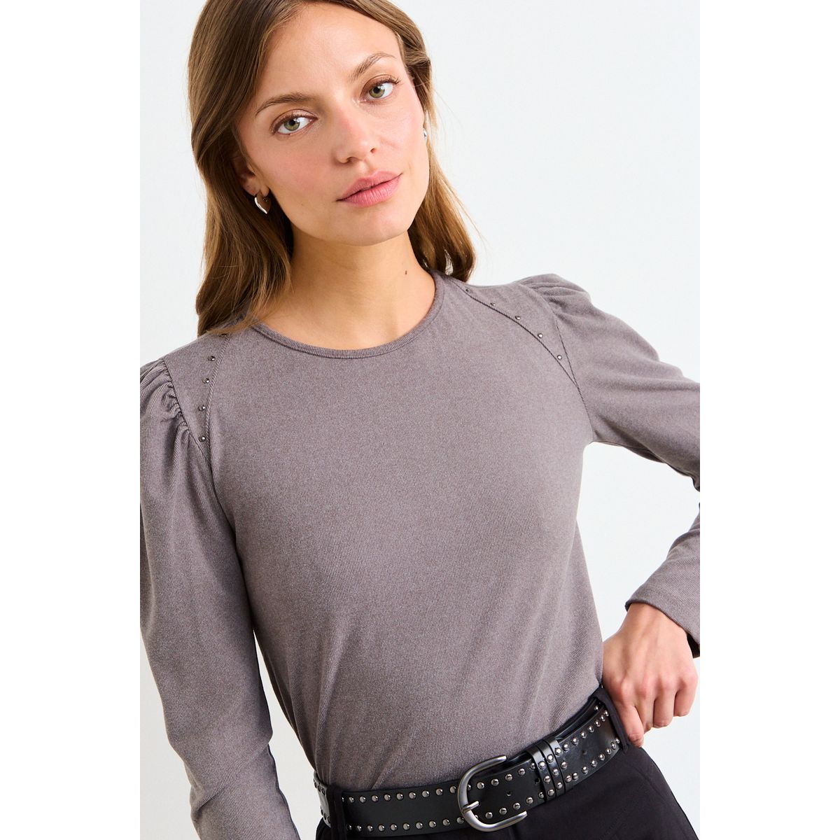 IO - Polera Lisa Mujer Gris Io