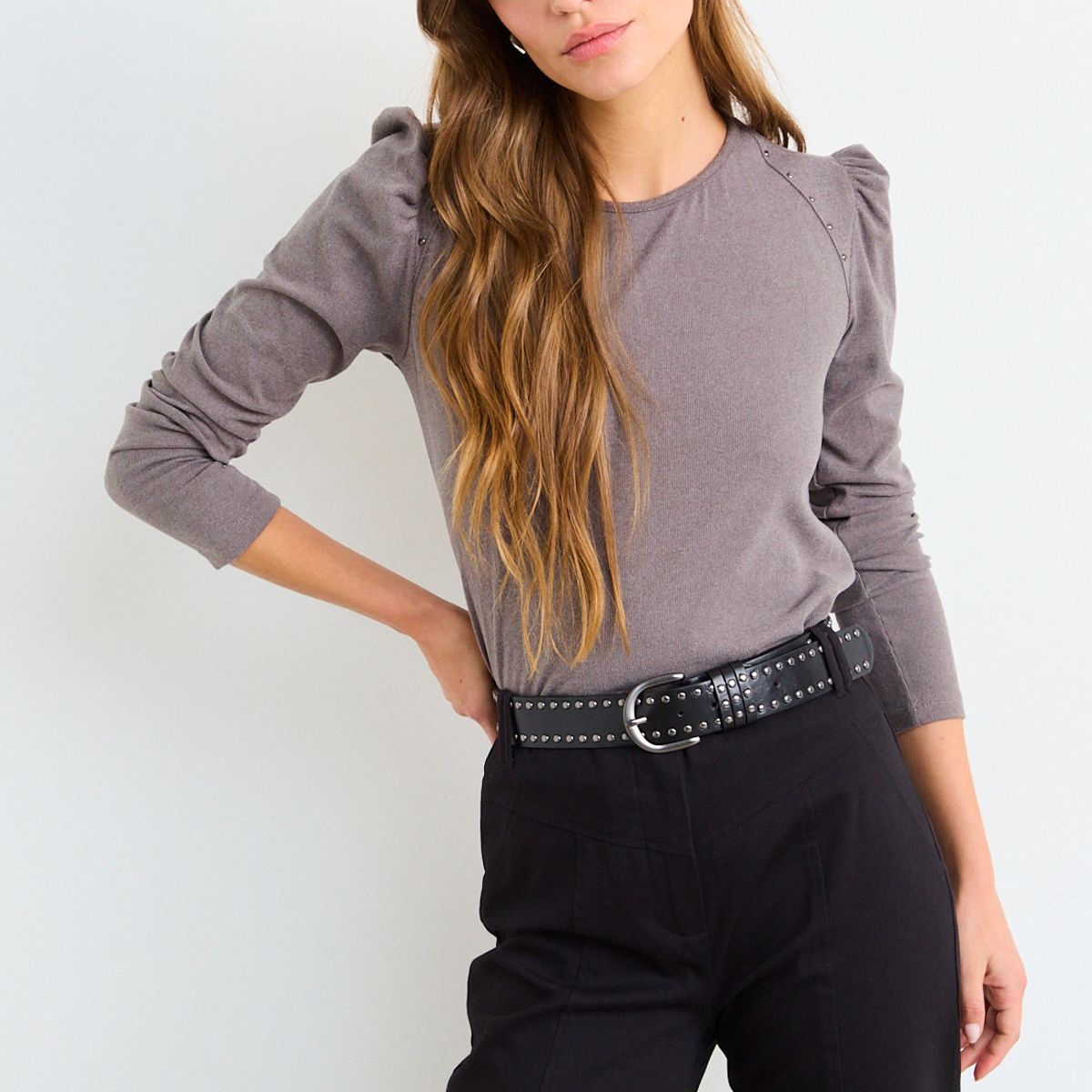 IO - Polera Lisa Mujer Gris Io