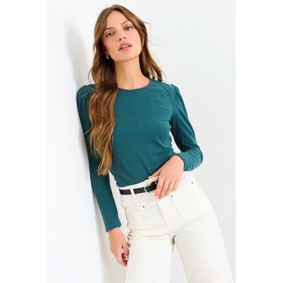 Imagen 2 del producto Polera Lisa Mujer Verde Azulado