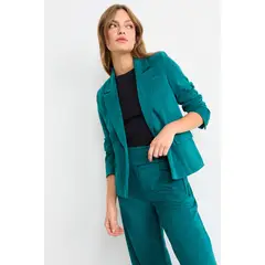 IO - Blazer Liso Mujer Turquesa