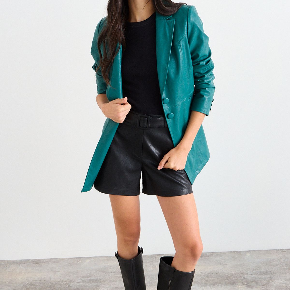 IO - Trench Liso Mujer Verde Petróleo Io