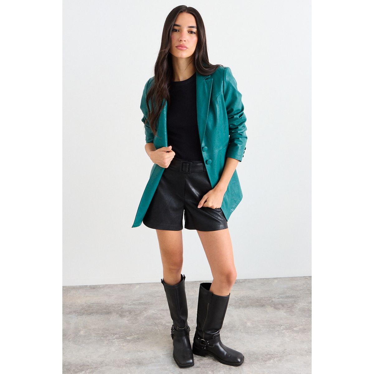 IO - Trench Liso Mujer Verde Petróleo Io