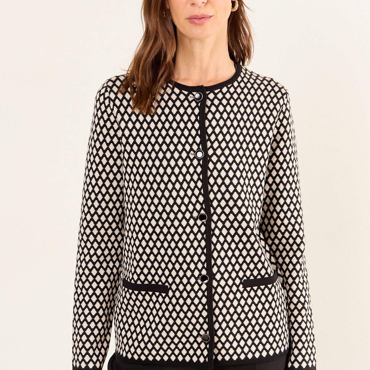 MA GRIFFE - Tejido Chanel De Fantasia Mujer Negro Magriffe