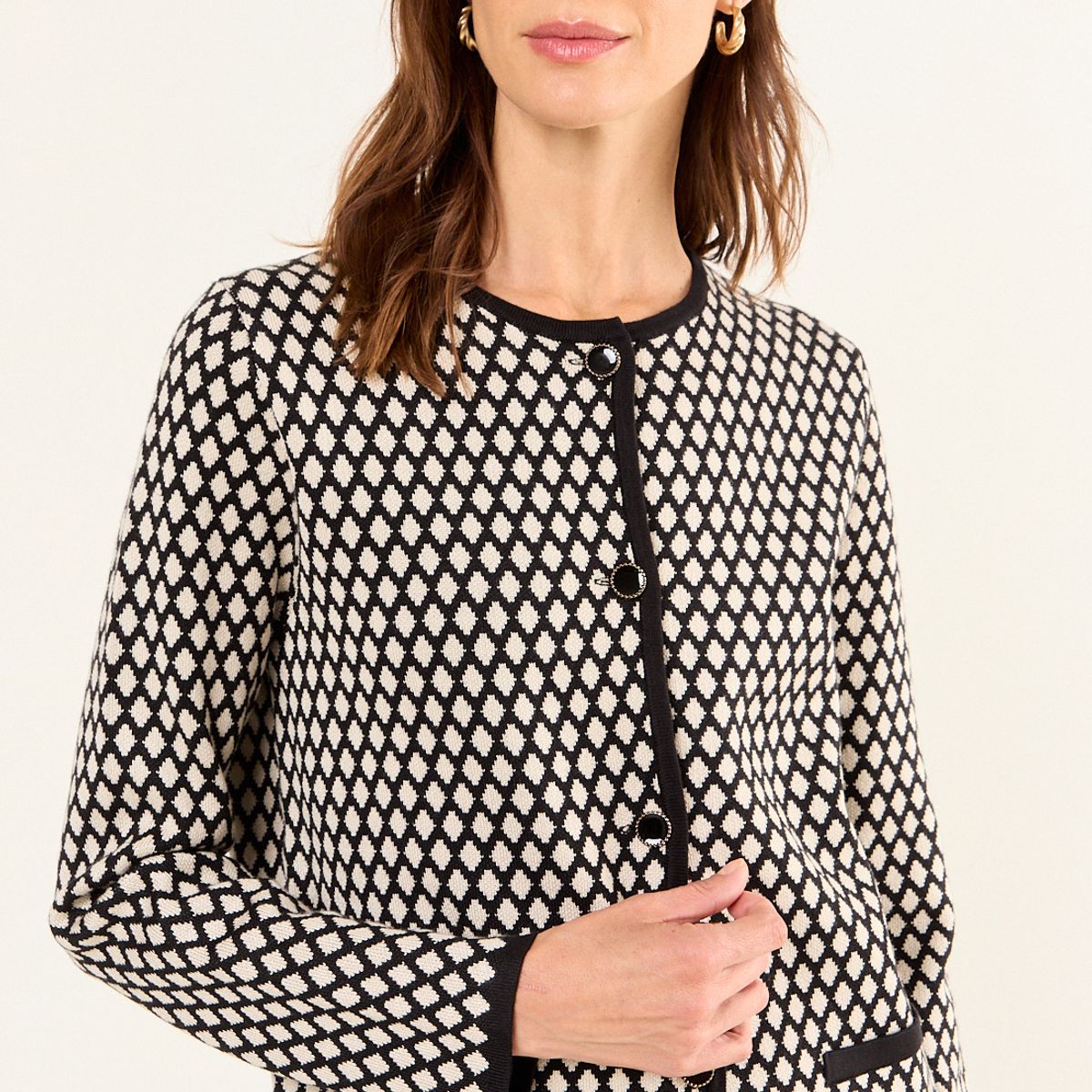 MA GRIFFE - Tejido Chanel De Fantasia Mujer Negro Magriffe