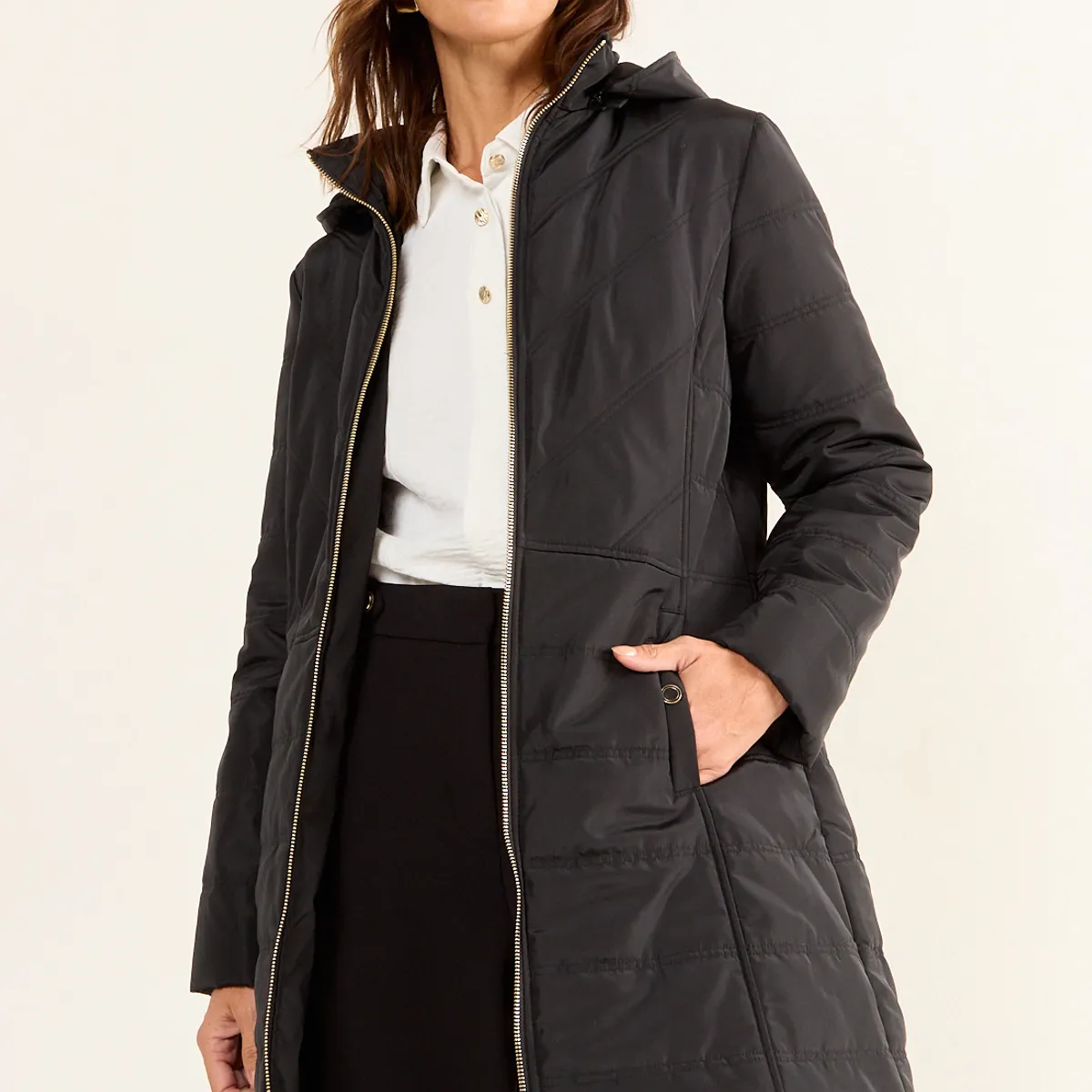 MA GRIFFE - Parka Corta Mujer Negro Magriffe