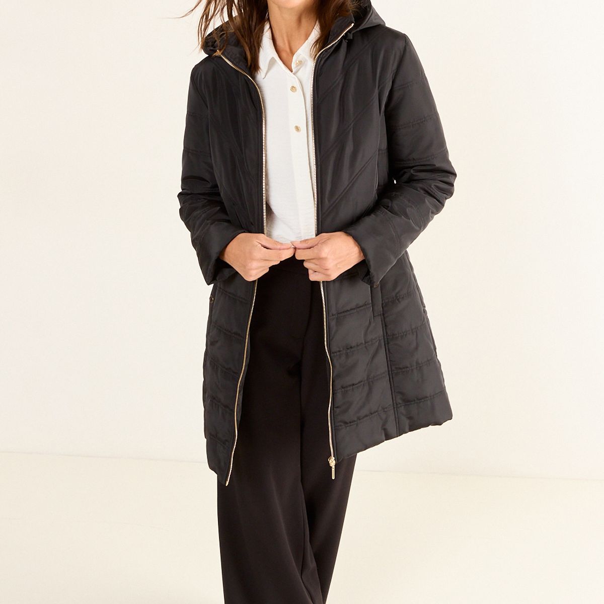 MA GRIFFE - Parka Corta Mujer Negro Magriffe