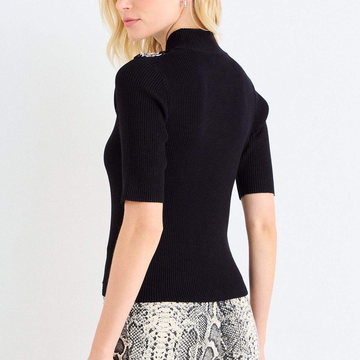 ASH - Polera Tejida Mujer Negro Ash