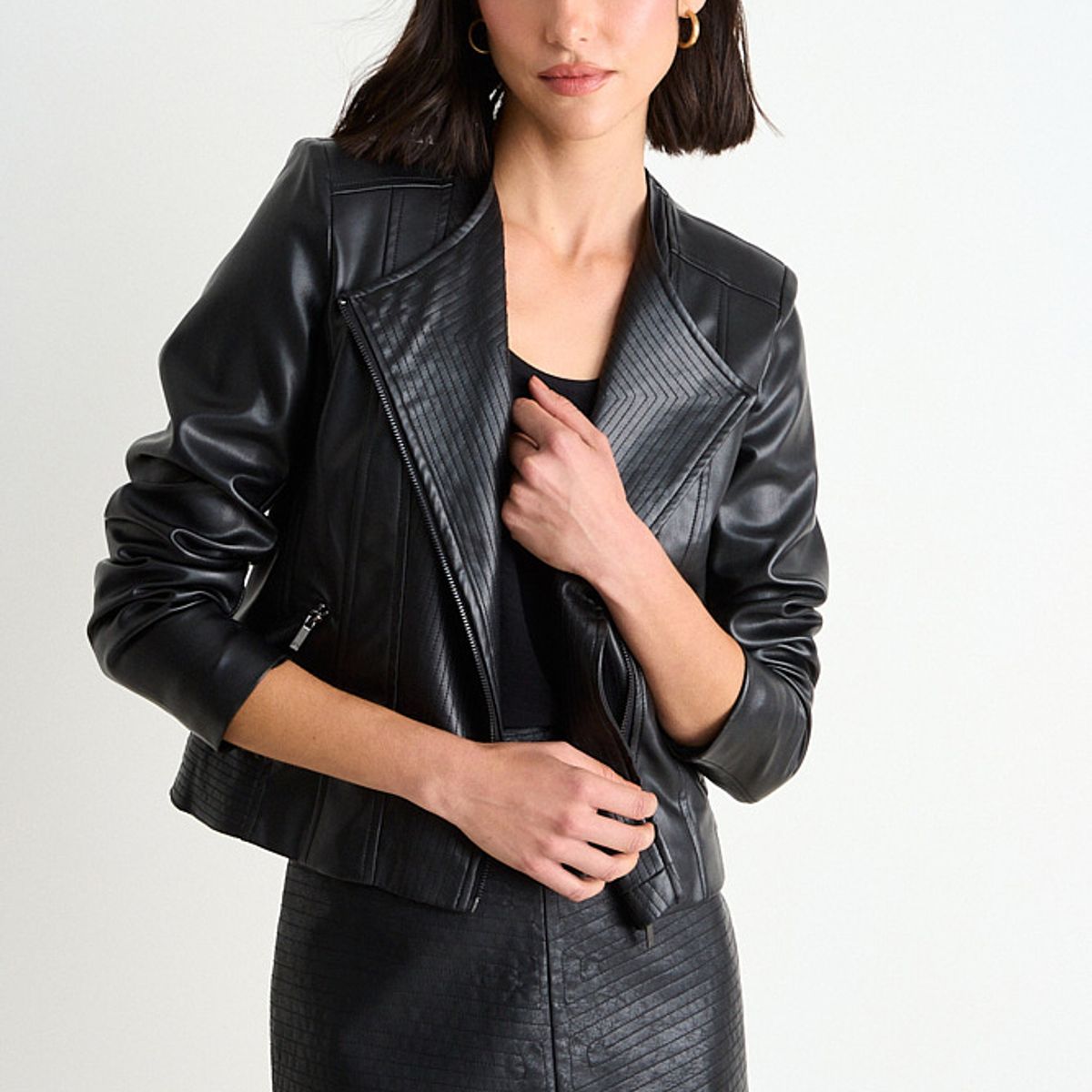 ASH - Casaca Lisa Mujer Negro Ash