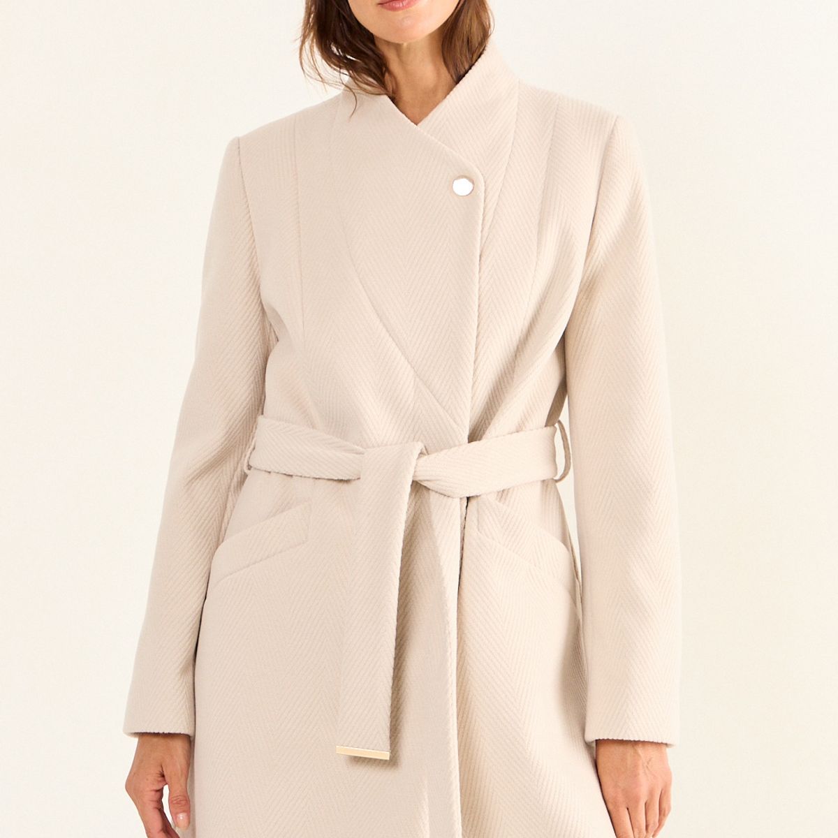MA GRIFFE - Chaqueton Cruzado Mujer Beige Magriffe