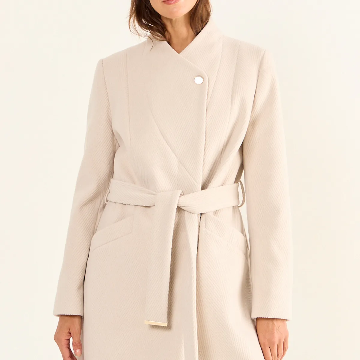 MA GRIFFE - Chaqueton Cruzado Mujer Beige Magriffe