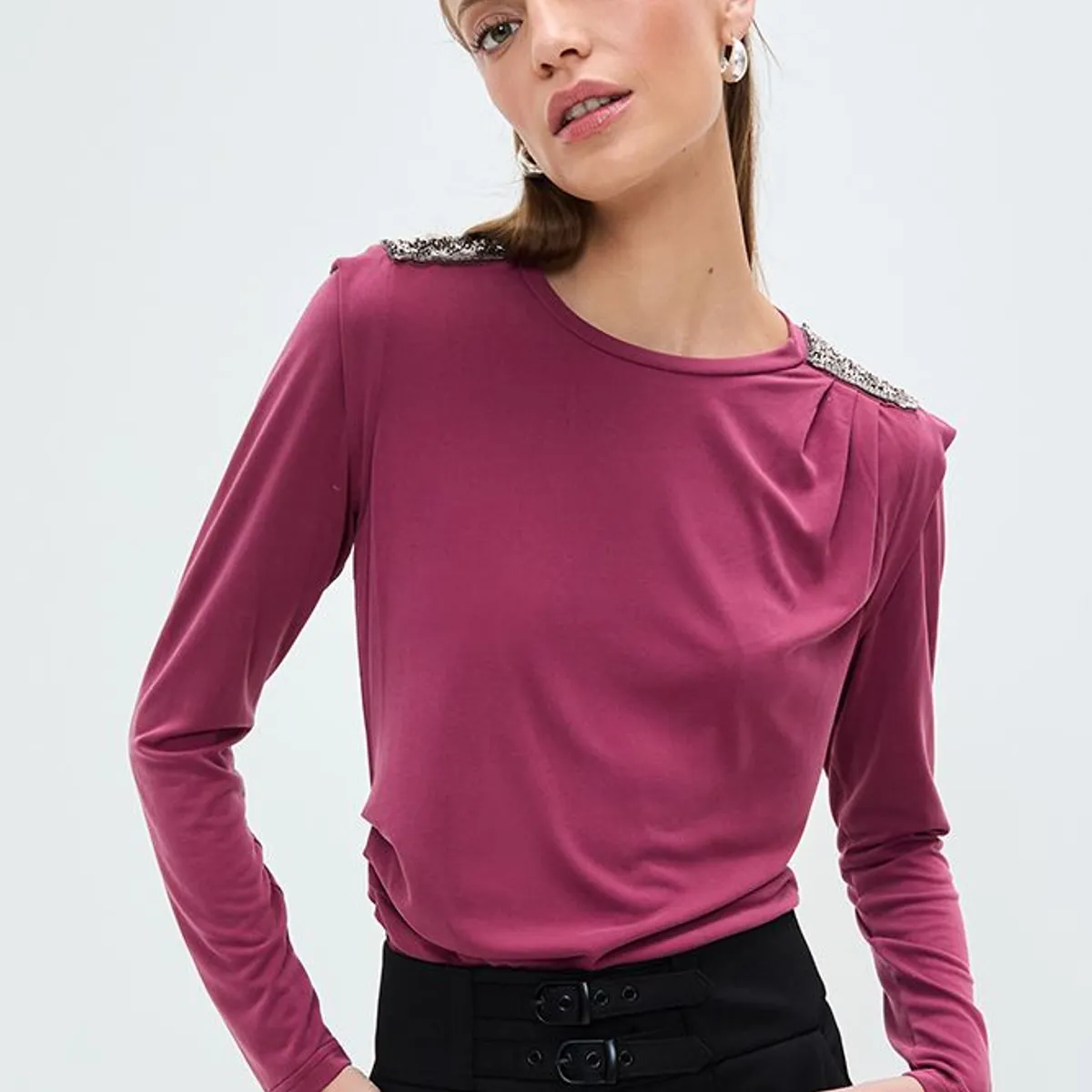 IO - Polera Lisa Mujer Burdeos Io