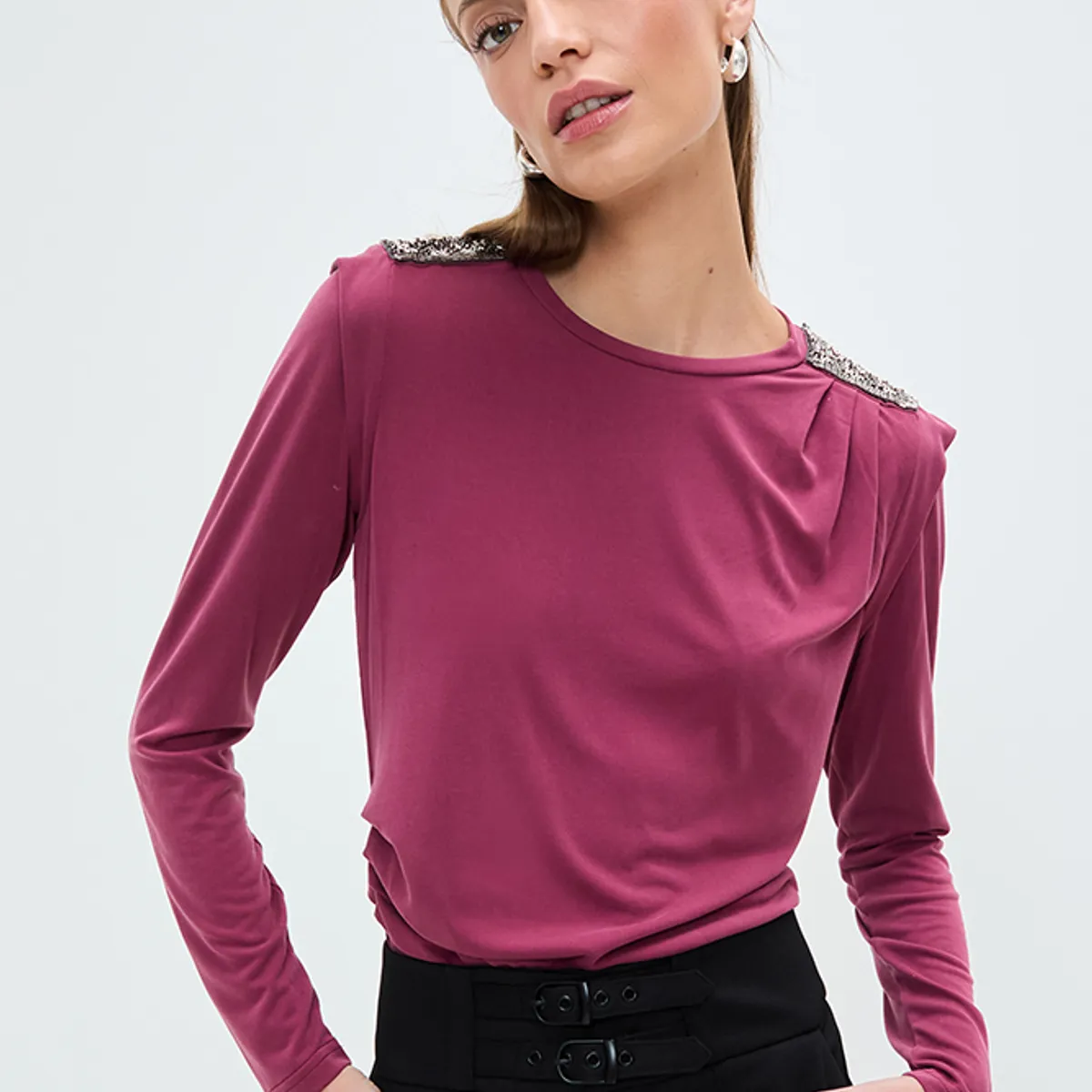 IO - Polera Lisa Mujer Burdeos Io