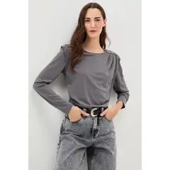 IO - Polera Lisa Mujer Gris