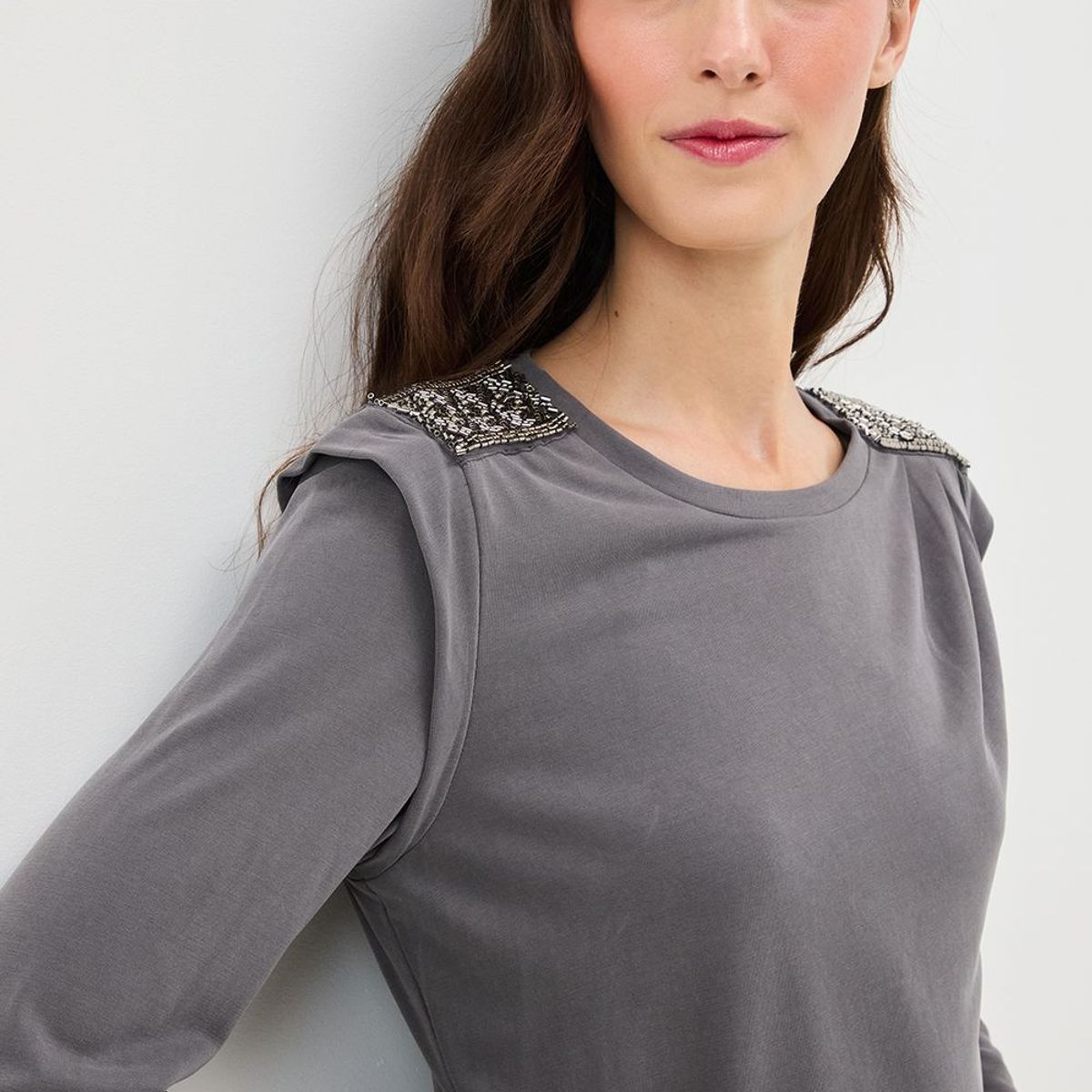 IO - Polera Lisa Mujer Gris Io