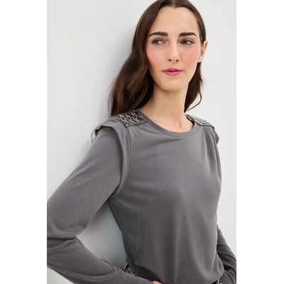 Imagen 2 del producto Polera Lisa Mujer Gris