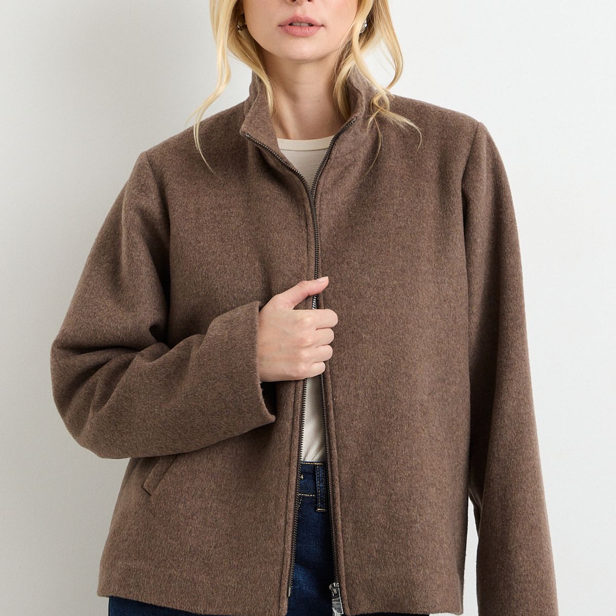 ASH - Chaquetón Corto Mujer Café Ash
