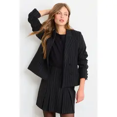 IO - Blazer Liso Mujer Negro
